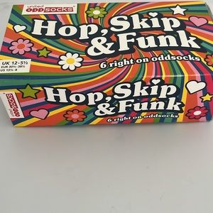 United Odd Socks Hop, Skip & Funk - 6 pairs, US sizes 13.5 - 8
